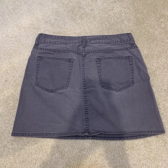 Uniqlo UJ Gray Denim Jeans Skirt Women Size Waist 64cm XS 4 Pockets Zipper - Picture 2 of 10